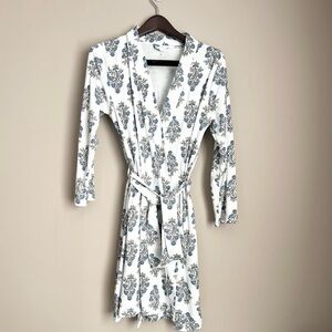 Pink Chicken Loungewear Robe 100% Organic Pima Cotton Flowers Cottagecore XS/S